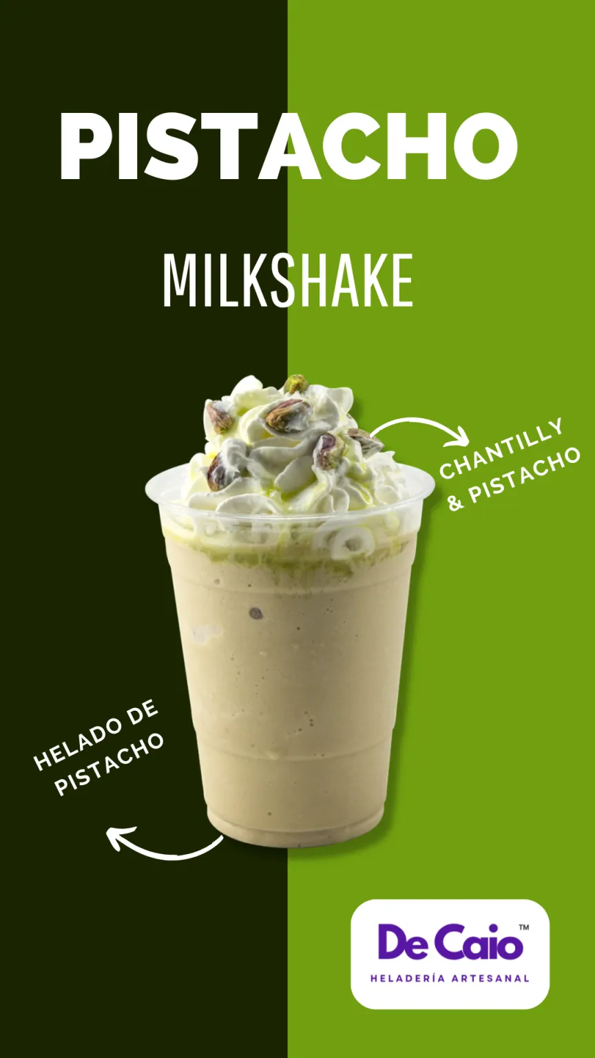 Helado y milkshake de pistacho
